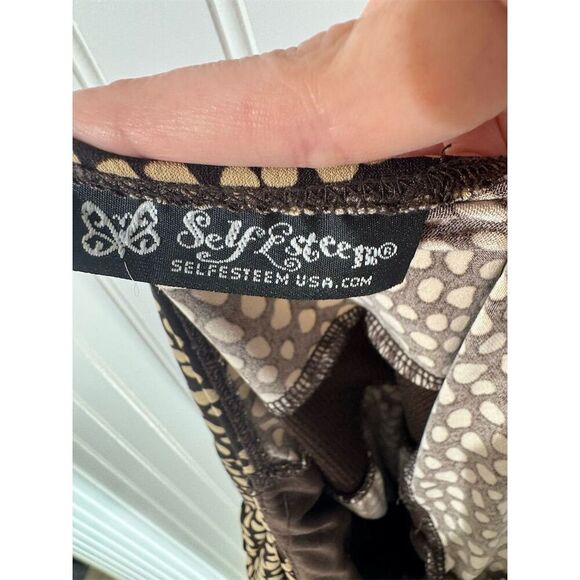 Y2K Self Esteem Strapless Babydoll Brown Polka Dot Empire Waist Tube Top M - Picture 6 of 9